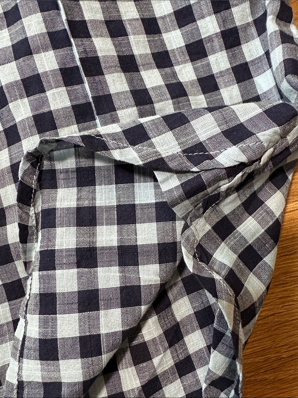 J.Crew Blue & Navy Gingham 100% Cotton Popover Shirt Size Small (NWT) - Picture 5 of 10
